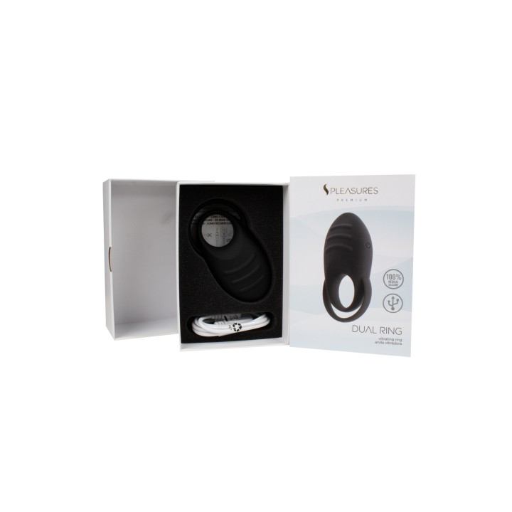 DUAL COCK RING - BLACK