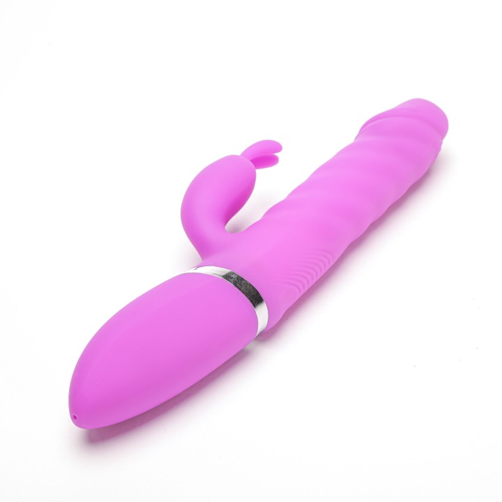 Velvet Touch wibrator silikonowy typ króliczek ładowany usb fioletowy