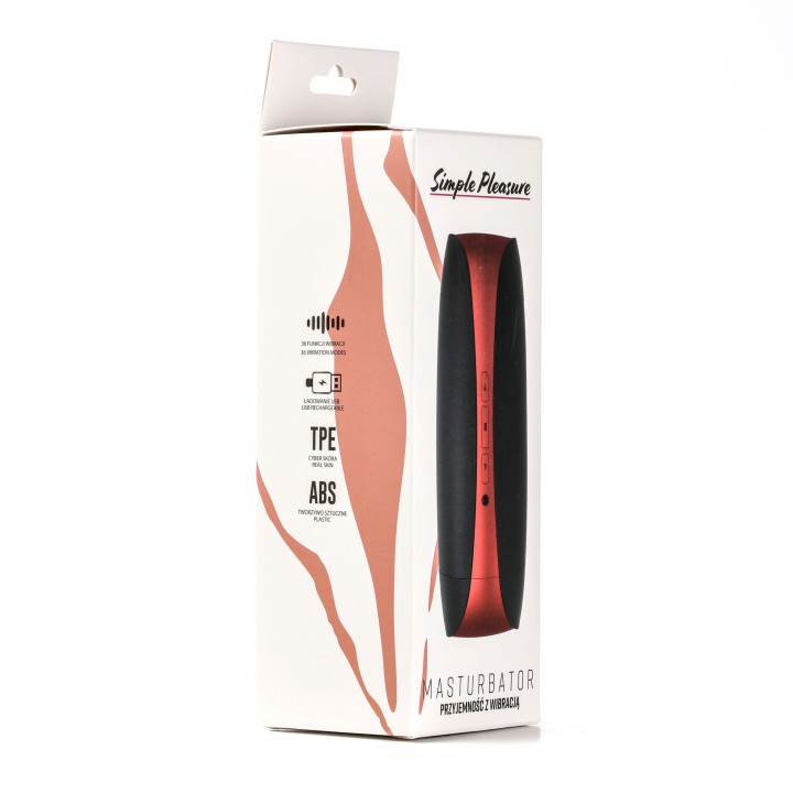 Simple Pleasure masturbator dwustonny końce wagina usta czarny