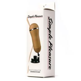 Simple Pleasure masturbator z wibracją wagina  cyberskóra ładowany usb złoty
