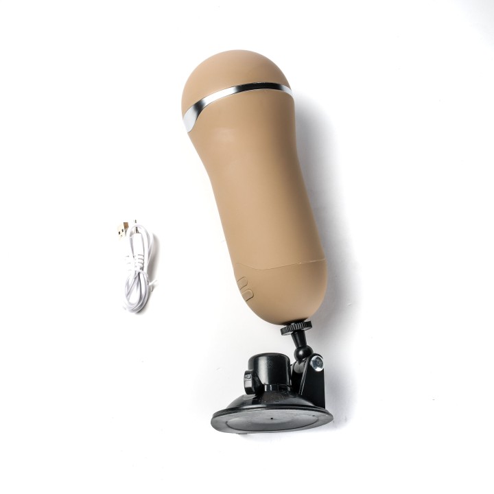 Simple Pleasure masturbator z wibracją wagina  cyberskóra ładowany usb złoty