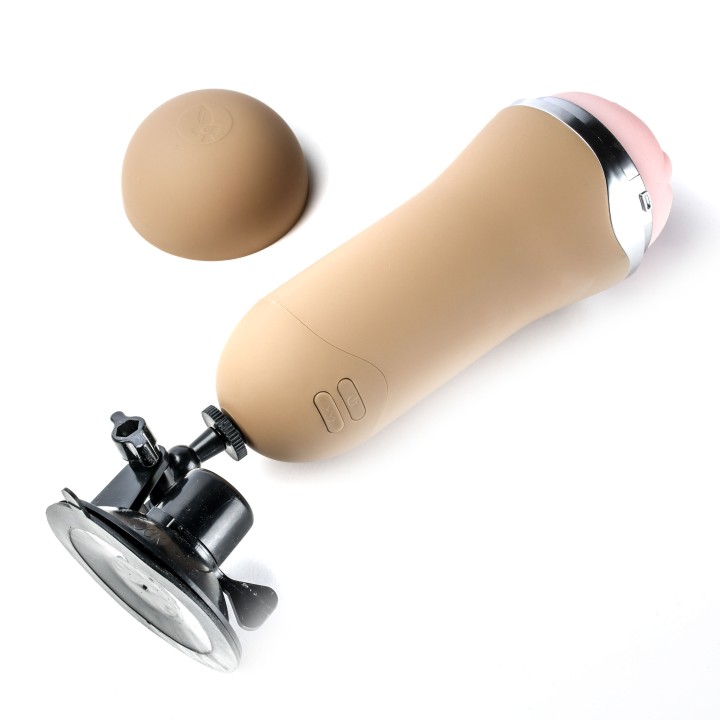 Simple Pleasure masturbator z wibracją wagina  cyberskóra ładowany usb złoty