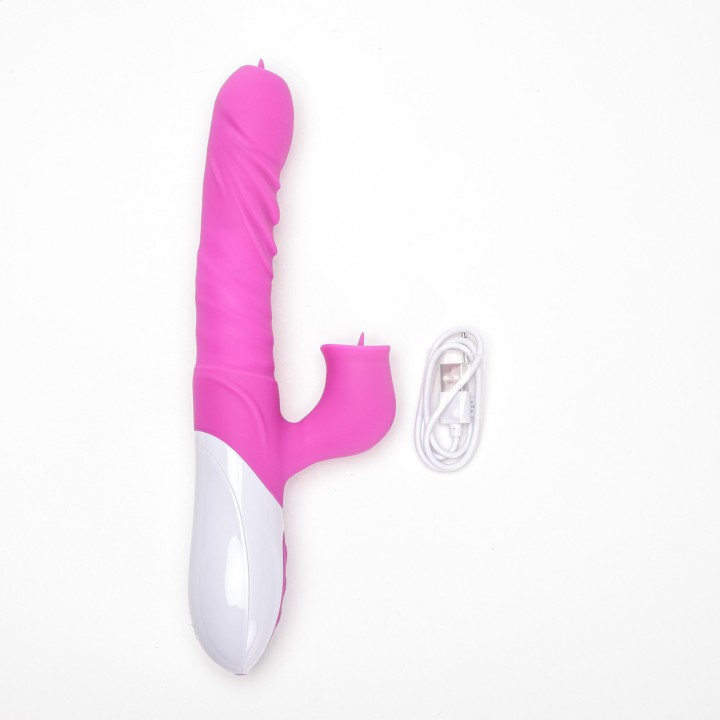 Velvet Touch wibrator silikonowy typ króliczek ładowany usb fioletowy