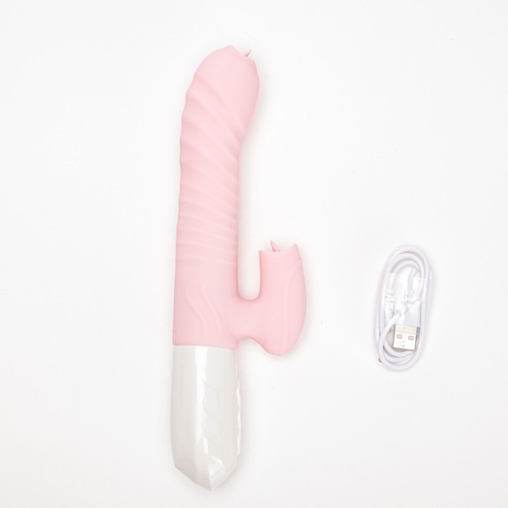 Velvet Touch wibrator silikonowy typ króliczek ładowany usb różowy