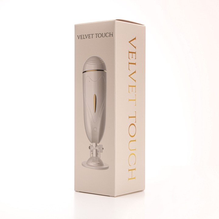 Velvet Touch masturbator z wibracją wagina  cyberskóra ładowany usb biały