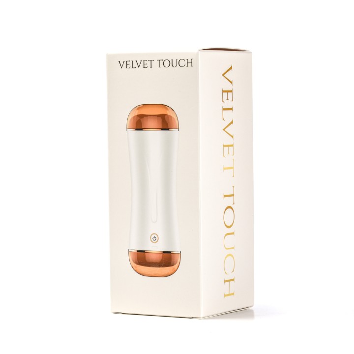 Velvet Touch masturbator z wibracją dwustronny wagina anus  cyberskóra ładowany usb biały
