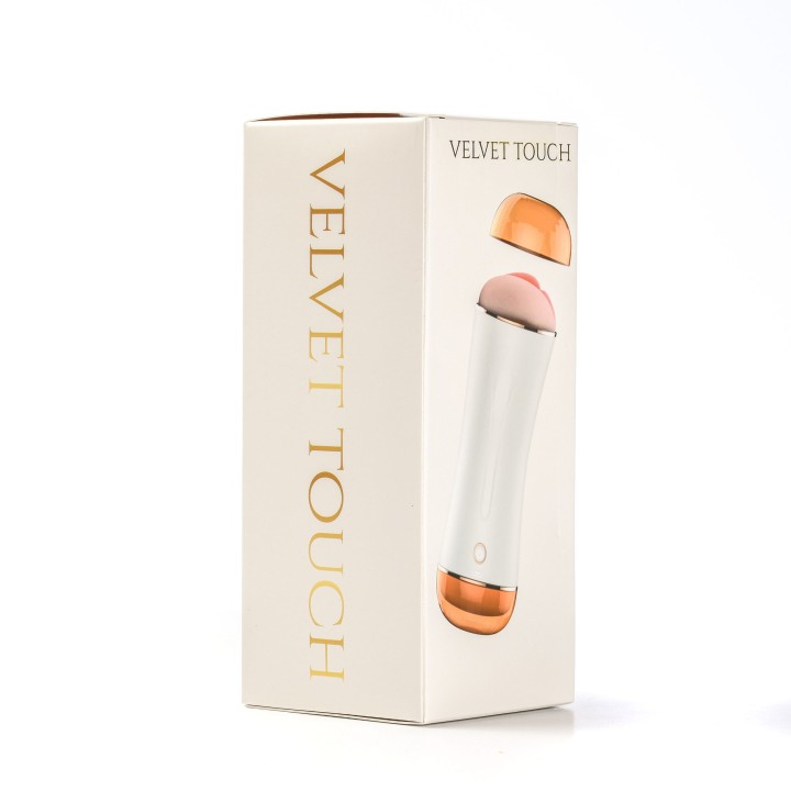 Velvet Touch masturbator z wibracją dwustronny wagina anus  cyberskóra ładowany usb biały