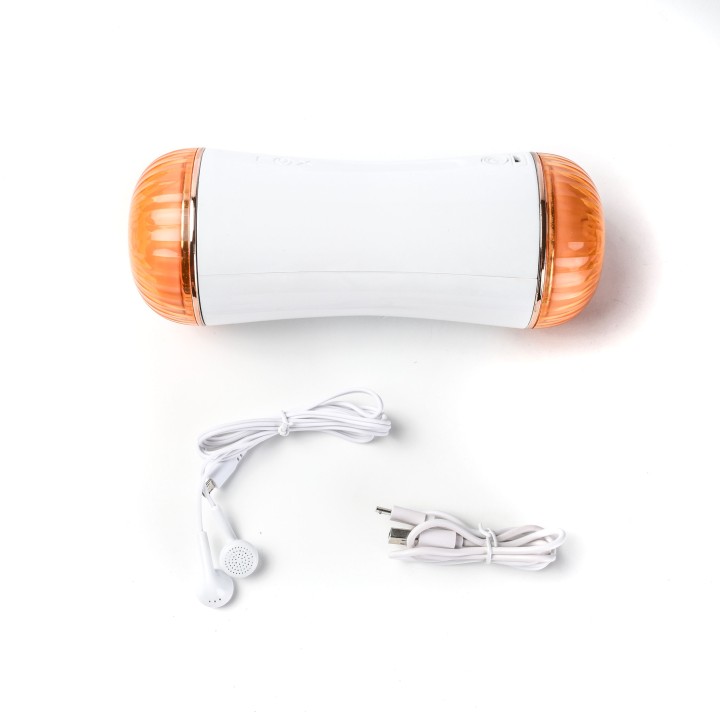 Velvet Touch masturbator z wibracją dwustronny wagina anus  cyberskóra ładowany usb biały