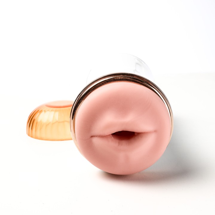Velvet Touch masturbator z wibracją dwustronny wagina anus  cyberskóra ładowany usb biały