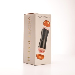 Velvet Touch masturbator z wibracją dwustronny wagina anus  cyberskóra ładowany usb czarny