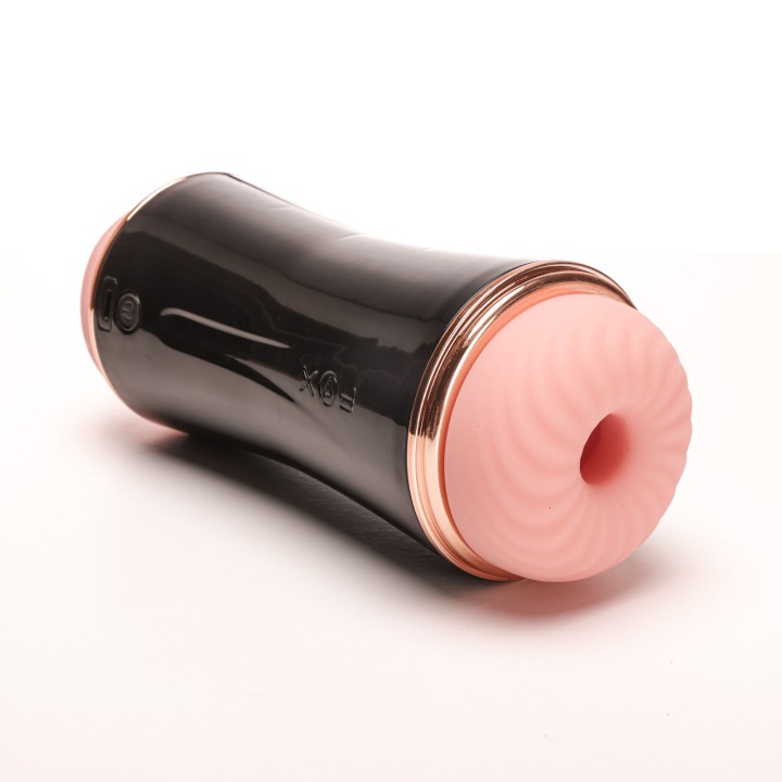 Velvet Touch masturbator z wibracją dwustronny wagina anus  cyberskóra ładowany usb czarny