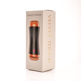 Velvet Touch masturbator z wibracją dwustronny wagina anus  cyberskóra ładowany usb czarny