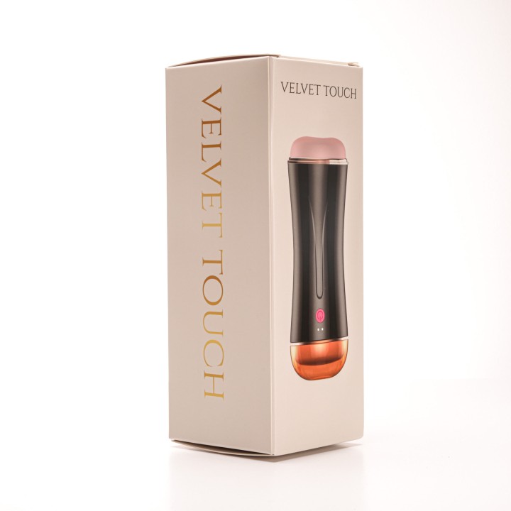 Velvet Touch masturbator z wibracją dwustronny wagina anus  cyberskóra ładowany usb czarny