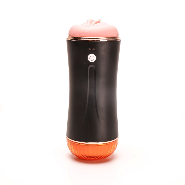 Velvet Touch masturbator z wibracją dwustronny wagina anus  cyberskóra ładowany usb czarny