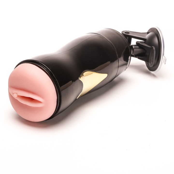 Velvet Touch masturbator z wibracją wagina cyberskóra ładowany usb czarny