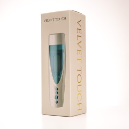 Velvet Touch masturbator z wibracją rotujący plus ruch góra dół wagina cyberskóra ładowany usb biały