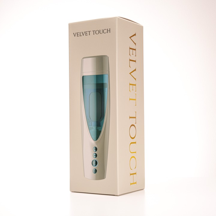 Velvet Touch masturbator z wibracją rotujący plus ruch góra dół wagina cyberskóra ładowany usb biały