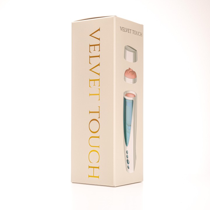 Velvet Touch masturbator z wibracją rotujący plus ruch góra dół wagina cyberskóra ładowany usb biały