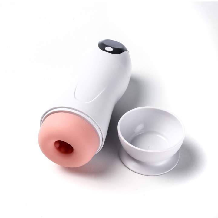 Velvet Touch masturbator z wibracją wagina cyberskóra ładowany usb biały
