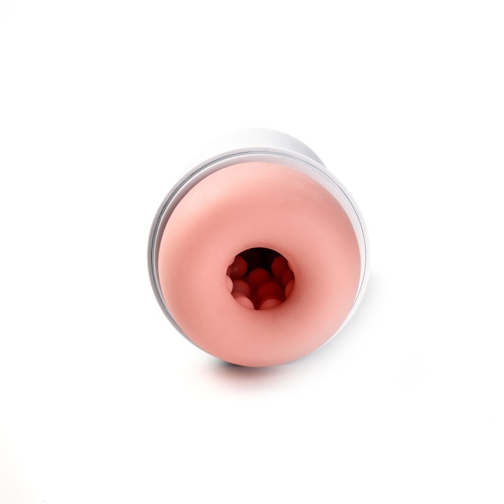 Velvet Touch masturbator z wibracją wagina cyberskóra ładowany usb biały