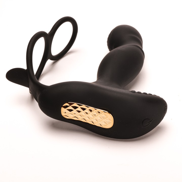 Velvet Touch masażer prostaty z pierścieniami sterowany zdalnie ładowany usb czarny