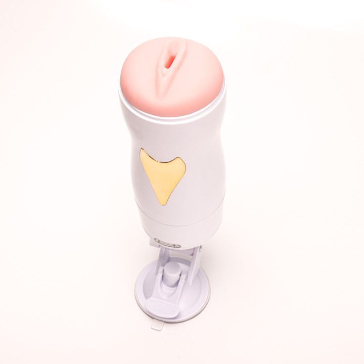 Velvet Touch masturbator z wibracją wagina cyberskóra ładowany usb biały