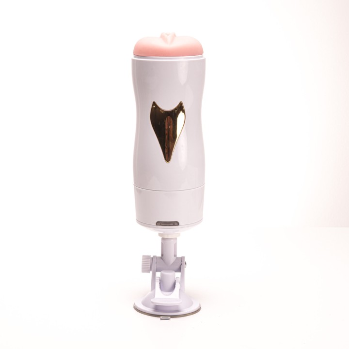 Velvet Touch masturbator z wibracją wagina cyberskóra ładowany usb biały