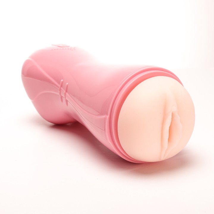 Velvet Touch masturbator pulsacyjny z wibracją oraz efektami dźwiękowymi wagina cyberskóra ładowany usb różowy