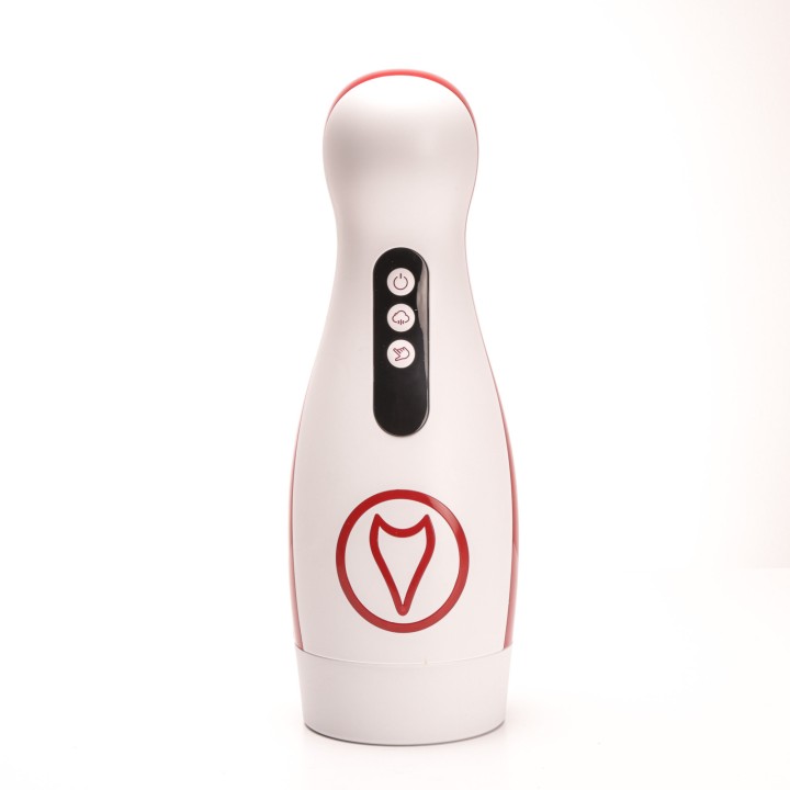 Velvet Touch masturbator z wibracją ssaniem cyberskóra ładowany usb biały