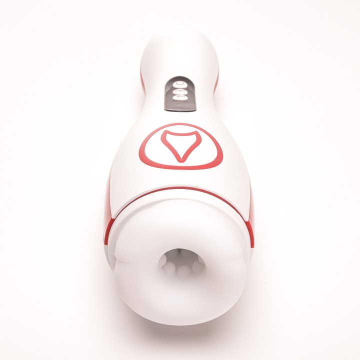 Velvet Touch masturbator z wibracją ssaniem cyberskóra ładowany usb biały