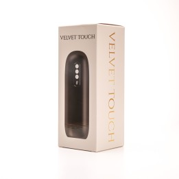 Velvet Touch masturbator z wibracją ssaniem cyberskóra ładowany usb czarny