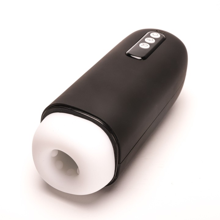 Velvet Touch masturbator z wibracją ssaniem cyberskóra ładowany usb czarny