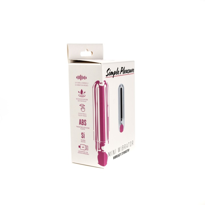 Simple Pleasure wibrator mini typ bullet ładowany usb srebrny