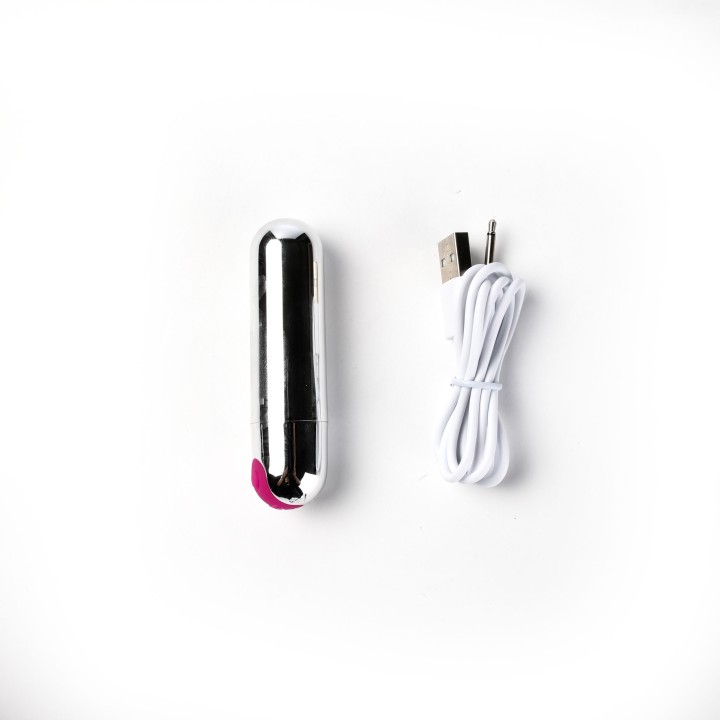 Simple Pleasure wibrator mini typ bullet ładowany usb srebrny