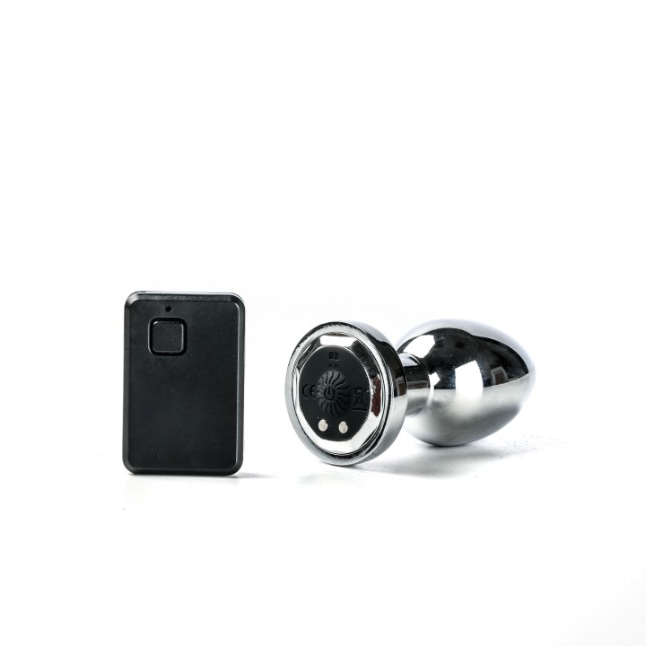 Simple Pleasure korek analny wibrujący sterowany zdalnie ładowany usb srebrny