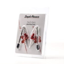 Simple Pleasure zaciski na sutki komplet dzwoneczki srebrne