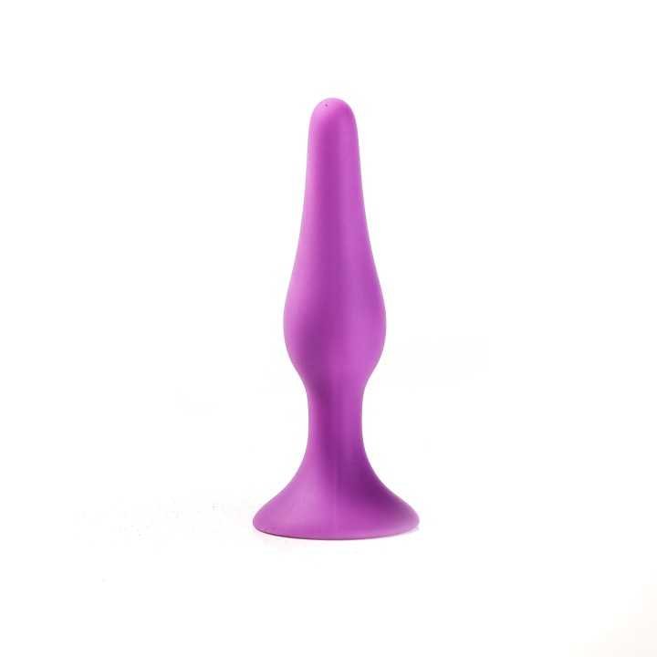 Simple Pleasure korek analny silikonowy fioletowy smukły długi rozmiar s