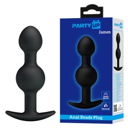 Party Up korek analny kulki silikonowy kolor czarny James