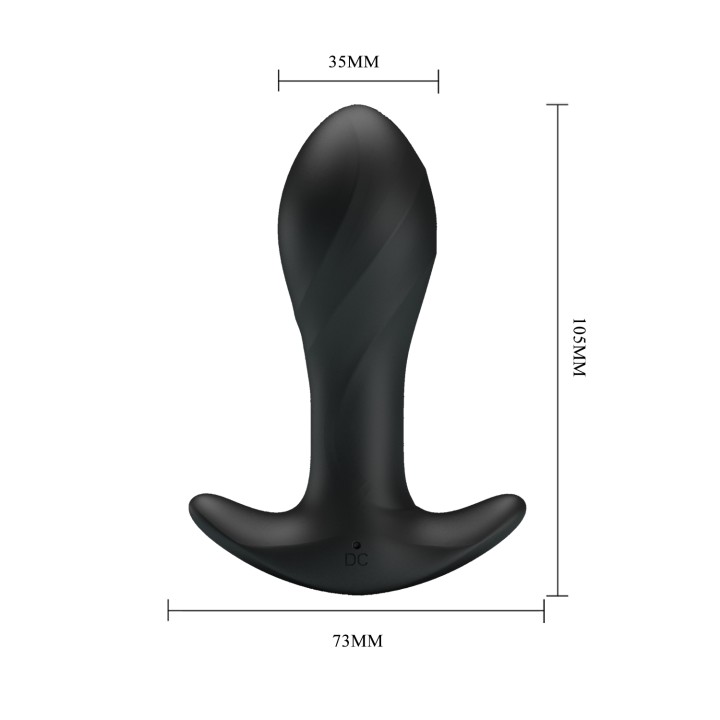 Party Up korek analny wibrujący silikonowy ładowany usb kolor czarny Keith