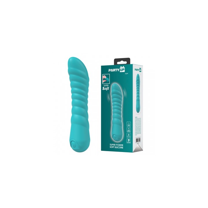 Party Up wibrator silikonowy ładowany usb kolor turkusowy Jaylei