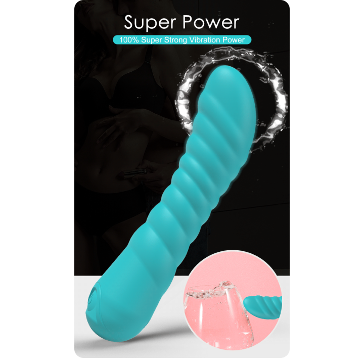 Party Up wibrator silikonowy ładowany usb kolor turkusowy Jaylei