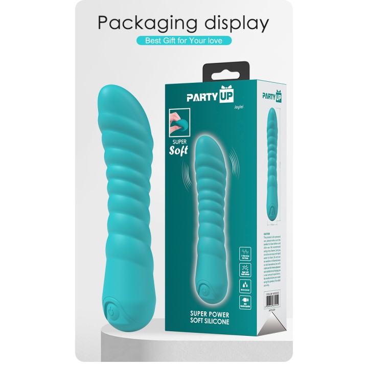 Party Up wibrator silikonowy ładowany usb kolor turkusowy Jaylei