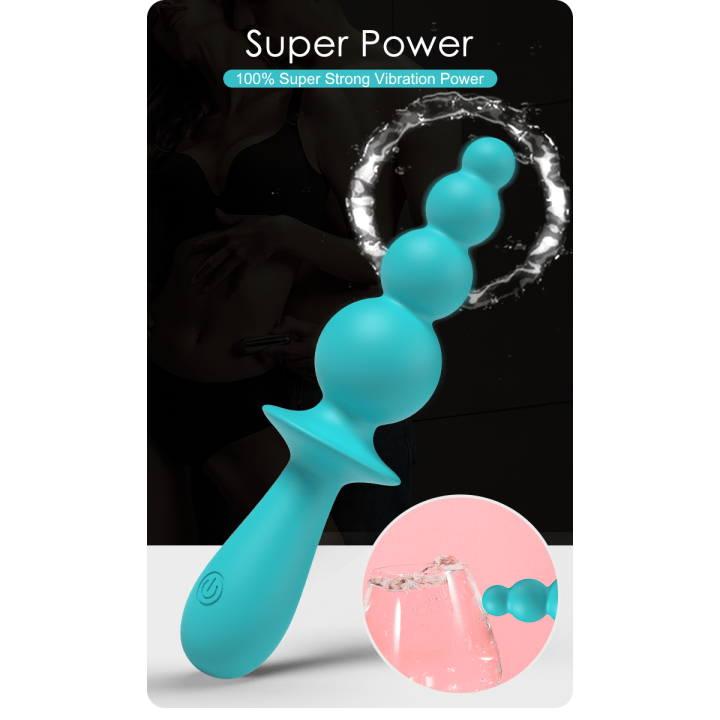 Party Up wibrator analny ładowany usb kolor turkusowy Evajane