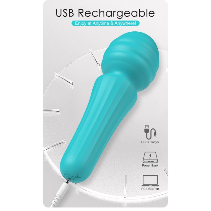 Party UP masażer kulowy magiczna różdżka ładowany usb kolor turkusowy Duuna