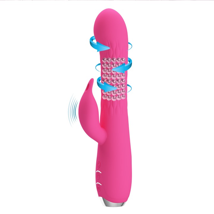 Party Up wibrator silikonowy typ króliczek ładowany usb kolor różowy Eric