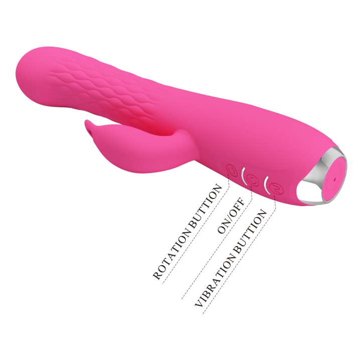 Party Up wibrator silikonowy typ króliczek ładowany usb kolor różowy Eric
