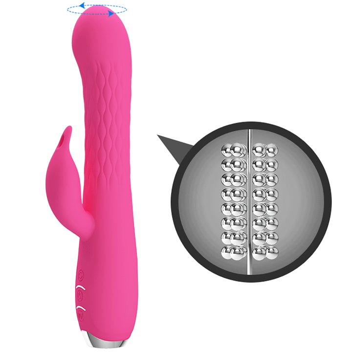 Party Up wibrator silikonowy typ króliczek ładowany usb kolor różowy Eric