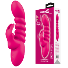 Party Up wibrator silikonowy typ króliczek ładowany usb kolor różowy Bryunlun