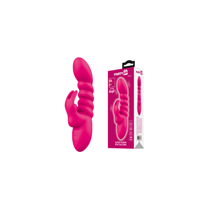 Party Up wibrator silikonowy typ króliczek ładowany usb kolor różowy Bryunlun