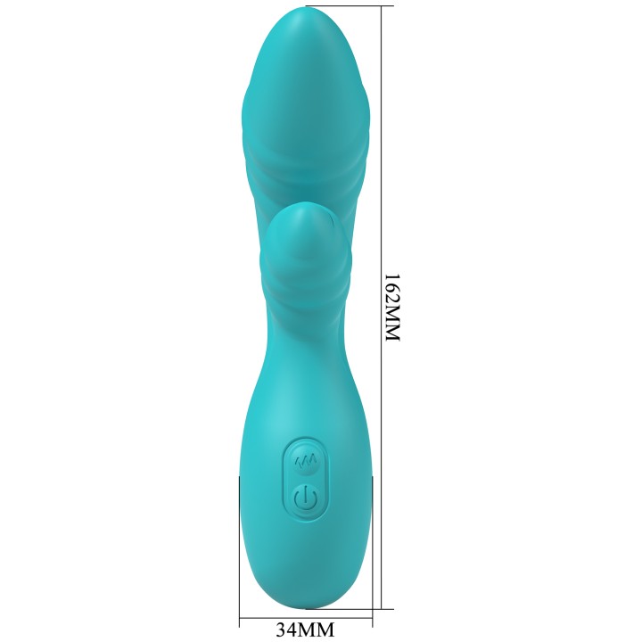Party Up wibrator silikonowy typ króliczek ładowany usb kolor turkusowy Dalida